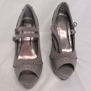 Bamboo Grey Suede Detailed Heels